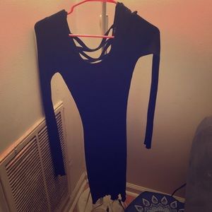 Black sweater dress.